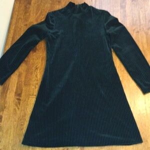 Vintage 90's All that Jazz Forrest Green Velvet Striped Holiday Dress S